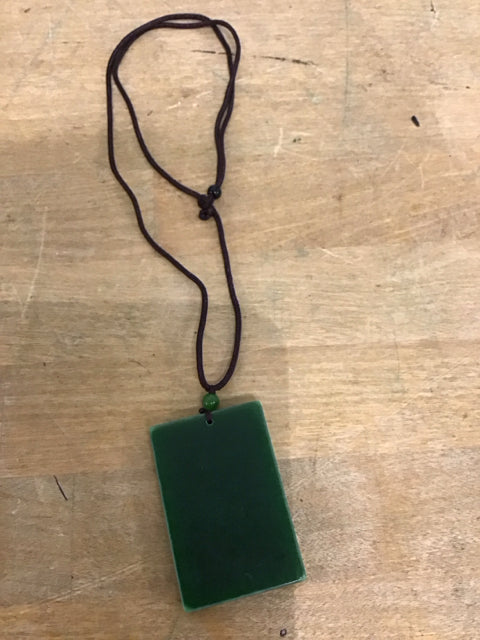 Jade Rectangle Pendant Necklace