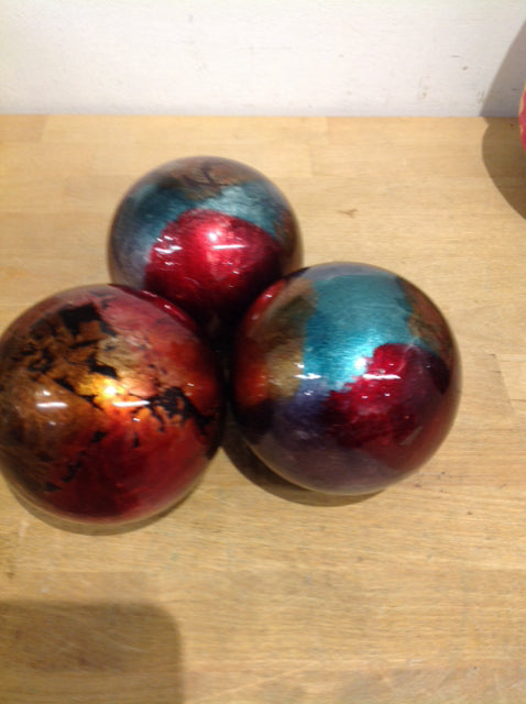 Set Of 3 Ceramic Art Decorative Spheres