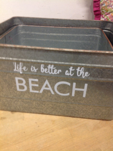 Set Of 2 Metal Beach Baskets