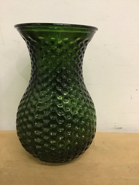 10" Green Dimpled Vase