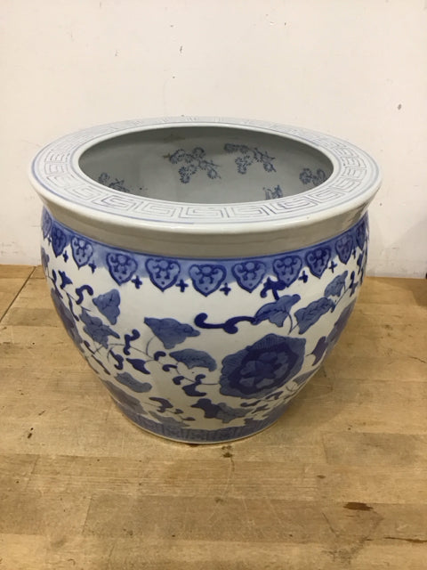 14"x10" Blue & White Fish Bowl