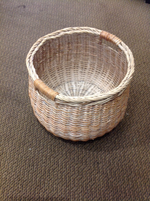 Basket- 16" White Washed Wicker