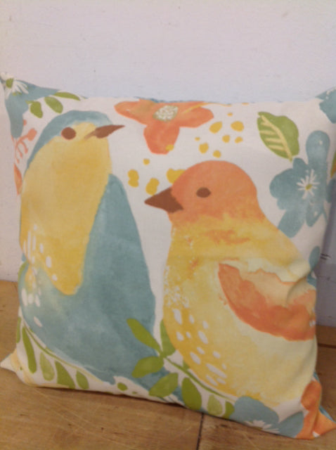 Pillow- 16" Outdoor Floral Birds