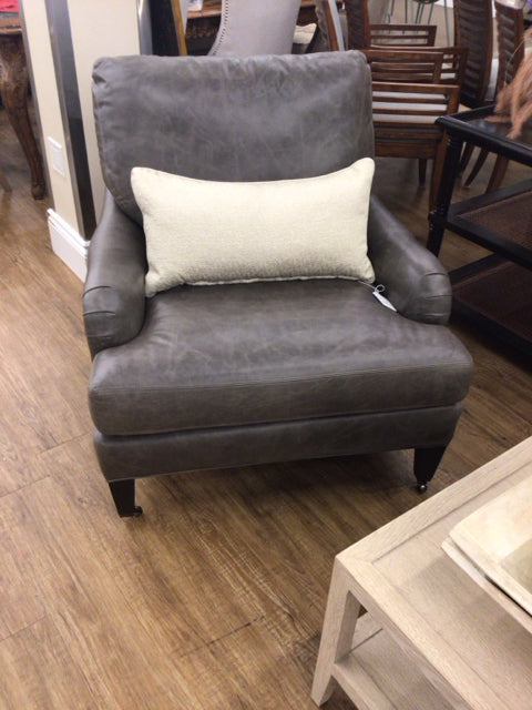 Lagoon Smoke Leather Arm Chair