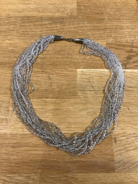 Silver Gray Beaded Necklace