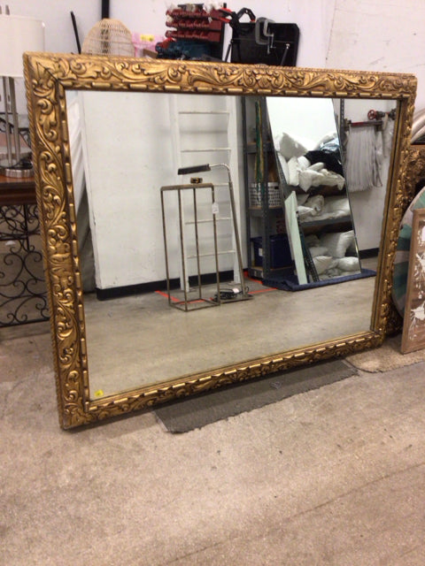 52 3/4" X 66 1/2" Gold Framed Leaner Mirror