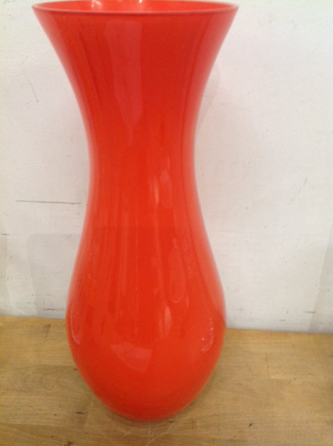 Vase- 16" Orange Glass