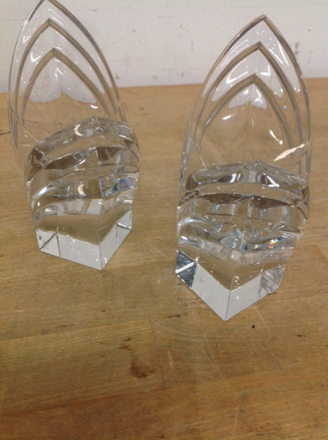 Candle Holder- 5" Pair Of Mikasa Crystal