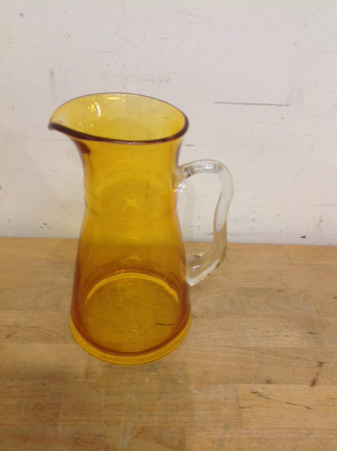 8" Yellow Glass Pitcher