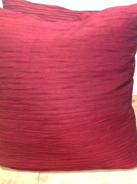 Pillow- 18" Red Satin Ruffle