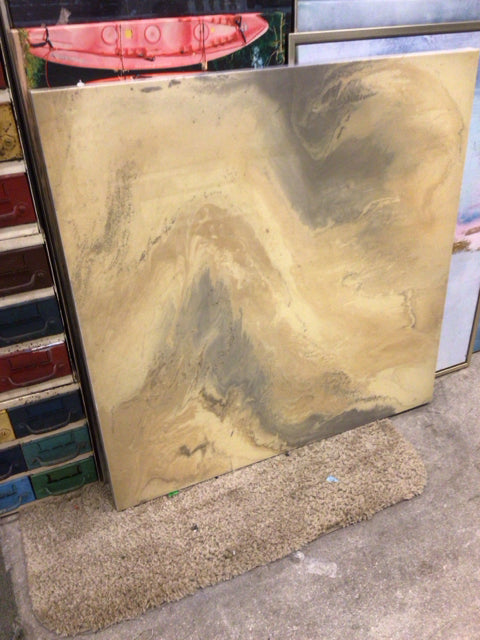 36" Squared Creams/Greys Abstract Print On Canvas