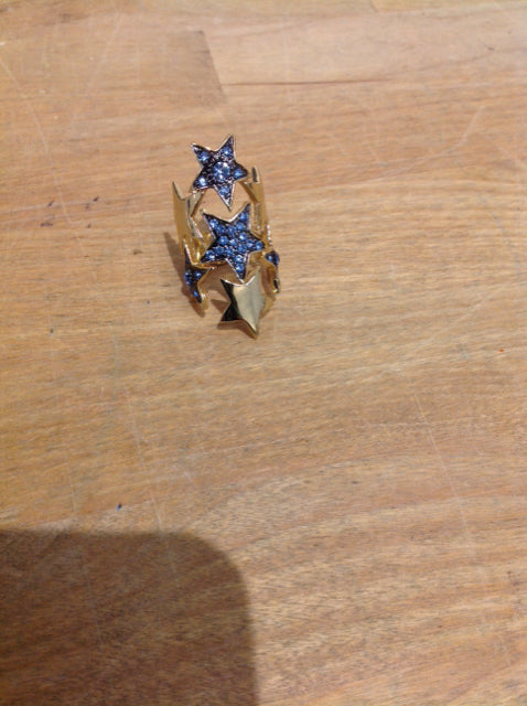 Ring- Gold Blue Stone Stars
