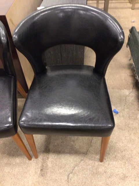 Black Vinyl Curved Back Chair