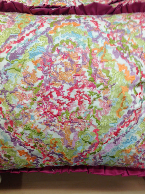 Pillow-.26" Multi Color Pink Ruffle