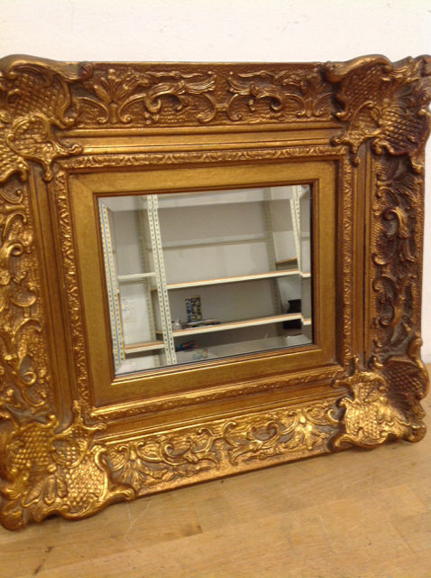Mirror- 17" X 19" Ethan Allen Ornate Gold