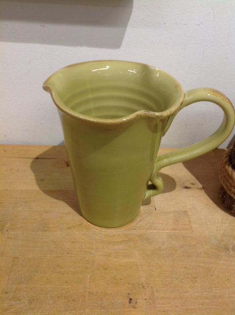 8" Italy Green Ceramic Pitcher