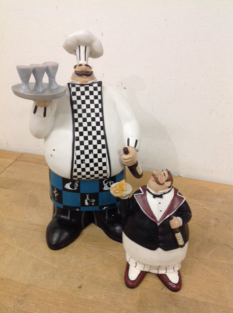 Set Of 2 Resin Chef Waiters