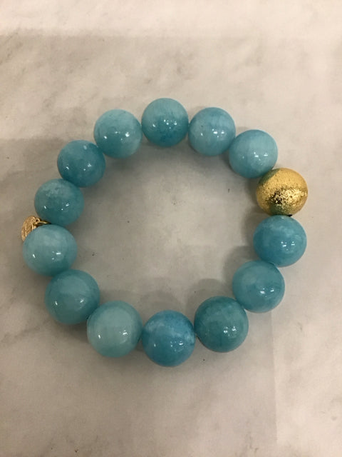 Aqua Glass Bead Bracelet
