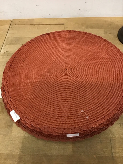 Set Of 8 14" Round Rust Placemats