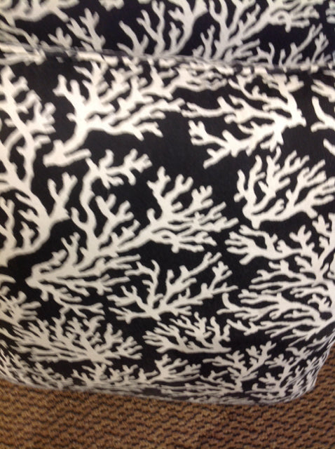 Pillow- 20" Black & White Coral Print