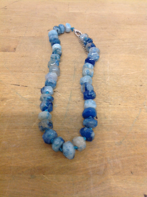 Necklace- Blue Beaded Stones