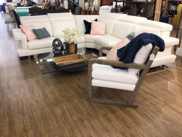 AS-IS New Trends Concepts Leather White 3 PC Sectional
