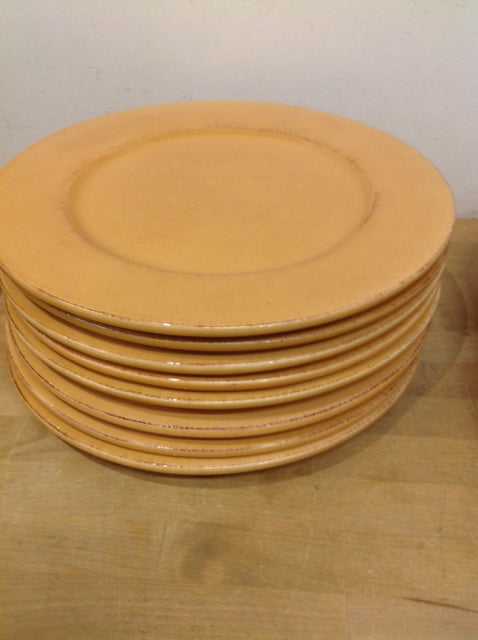 Set Of 8 Pier 1 Gold Ceramic Chargers