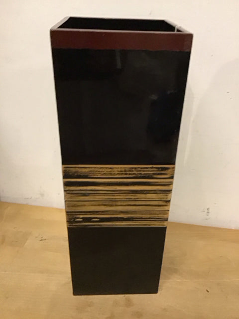 16.5" Black Lacqer Bamboo Column