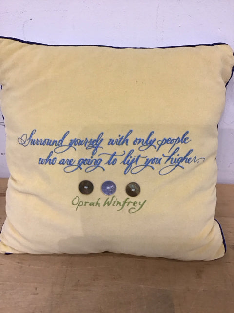 13" Sq. Yellow & Blue Button Velvet