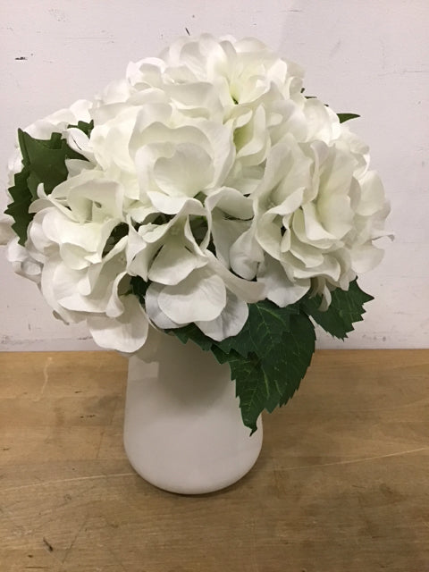12" Faux White Hydrangea Plant