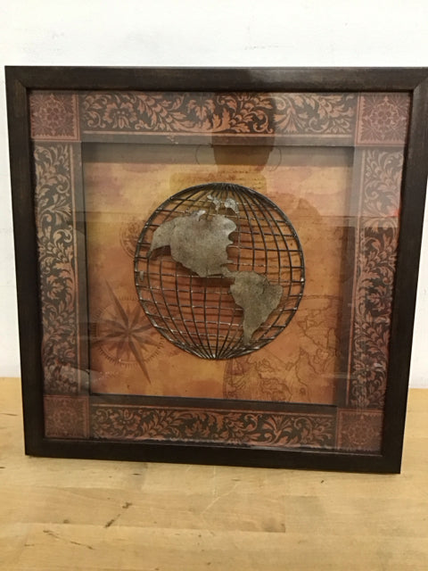 15" x 15" Globe Shadow Box