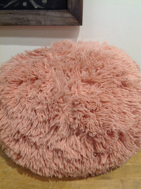 Pillow- 15" Pink Glitter Shag