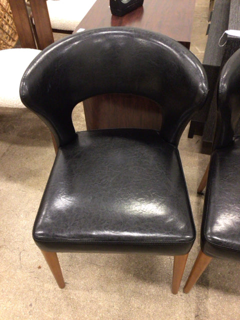Black Vinyl Curved Back Chair