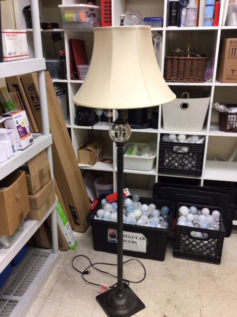 AS-IS RH Floor Lamp W/Shade(Finial Chipped/Missing Top)