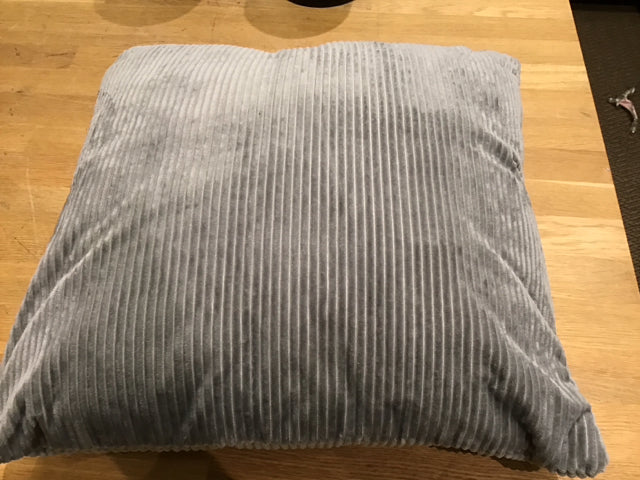 Gray Velour Stripe Pillow