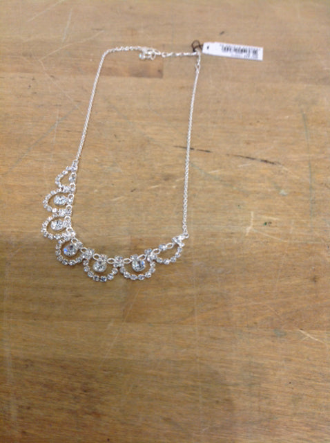 Necklace- Silver Rhinestones