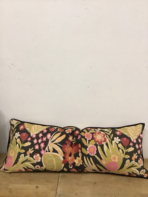 34"x14" Black Muti Color Floral