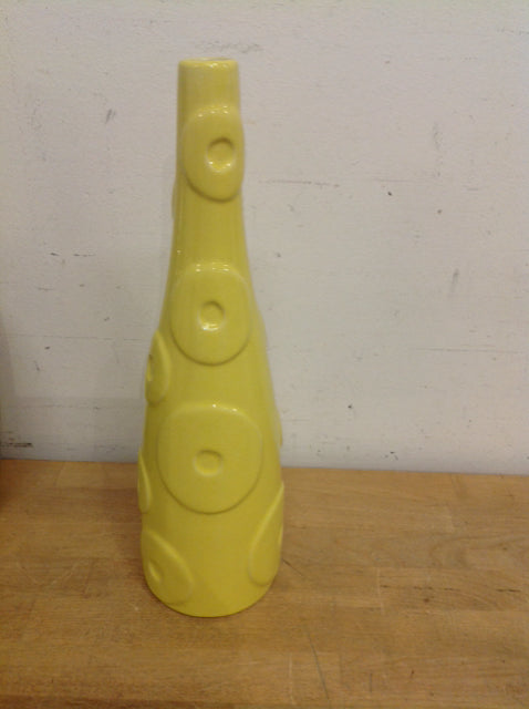 Vase- 15" Yellow Ceramic