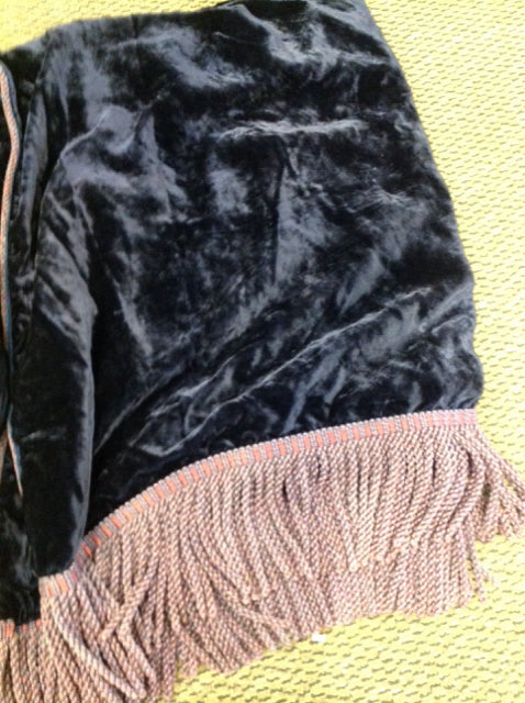 Throw- Blue Velvet W Fringe
