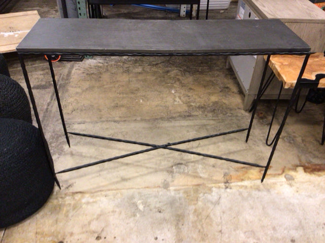 47 1/2" X 14 1/4" Metal Dark Grey Console Table