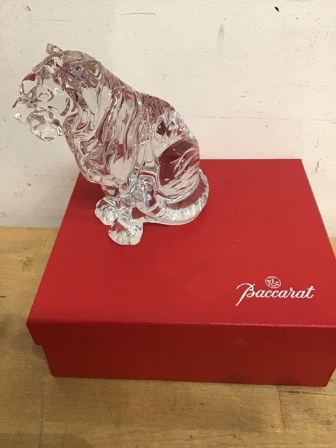 Baccarat Crystal Tiger Sitting Figurine