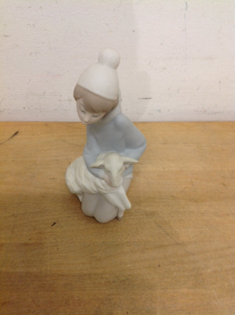 Porcelain- Lladro Matte Boy W Sheep