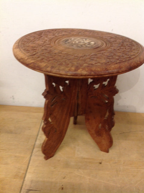11" Mini Wood Carved Table