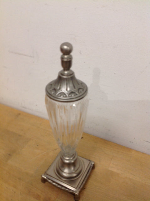 Vase- 10" Metal & Glass