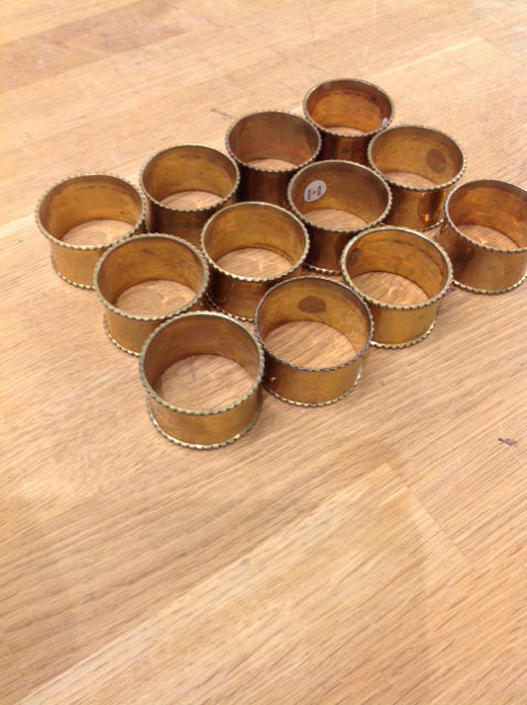 Set Of 12 Brass Napkin Holders
