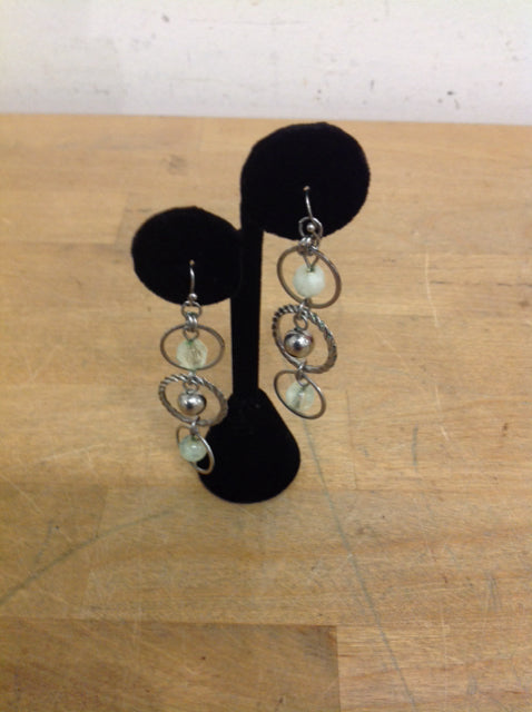 Earrings- Silver Beaded Dangle