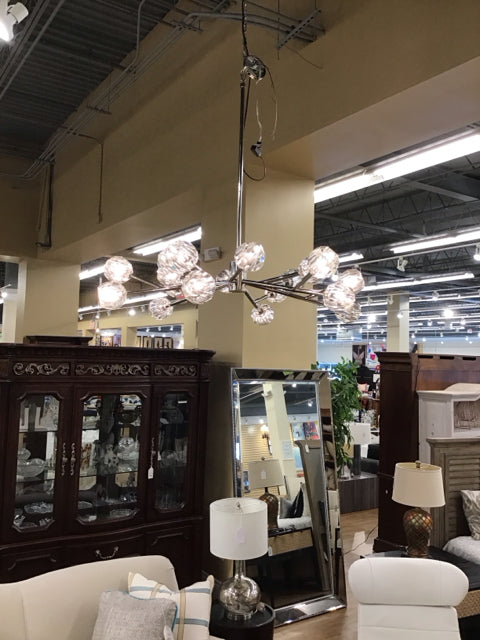 RH Boule De Cristal Clear Glass Round Polished Nickel Chandelier