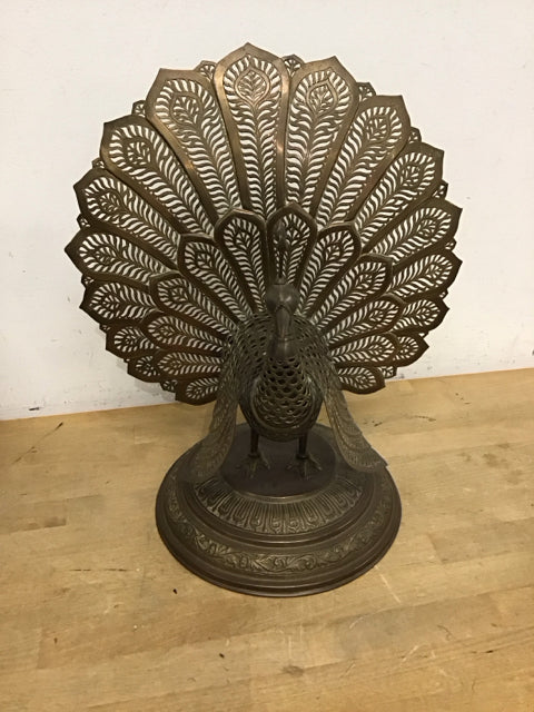 18.5" Vintage Metal Peacock