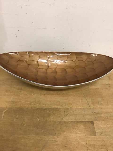 14.5" Metallic Bronze Painted Metal Bowl
