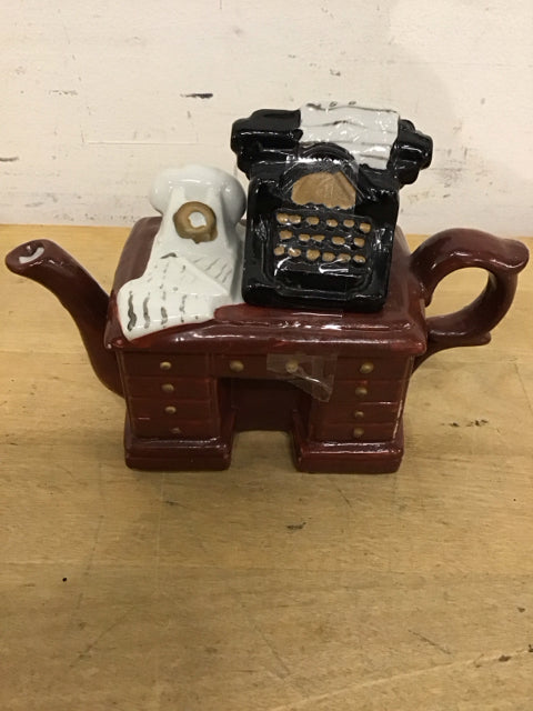7"x4" Telephone & Typewriter Ceramic Tea Pot